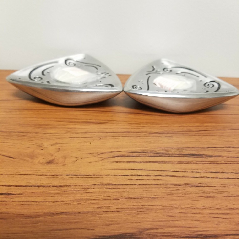 Lenox Candle Holders Votive Tealight Silver Triangle Decor 5.4"