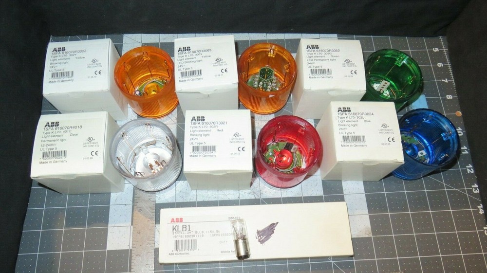 ABB Stacklight Beacons Tower Lens Yellow Clear Blue or Red, Lamp Bulbs