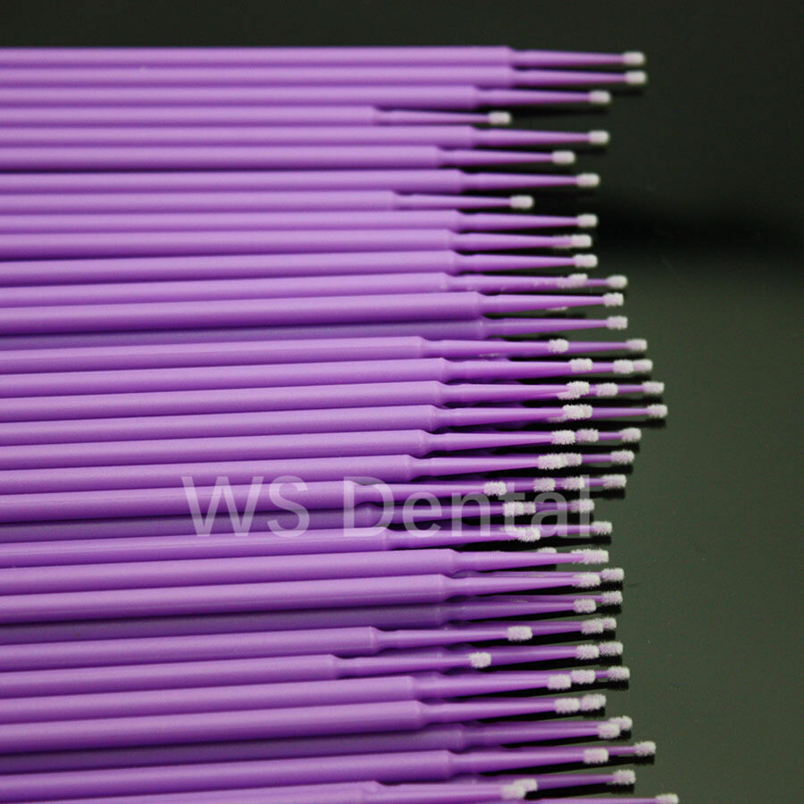 100Pc Dental Micro Applicator Tips Cleaning Brush Disposable Microbrush Bendable