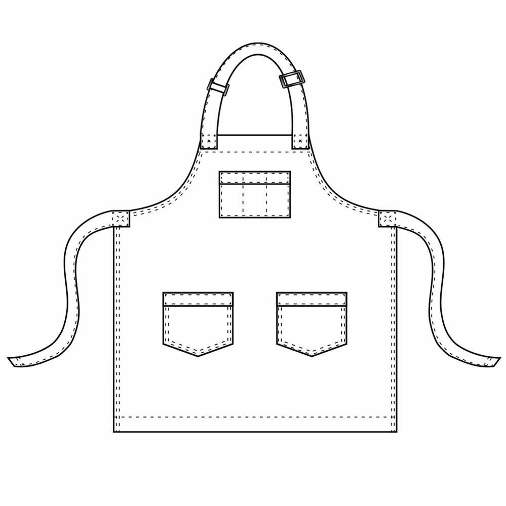 Chef Code 34" Denim Bib Apron with 3 Pockets CC531DNM