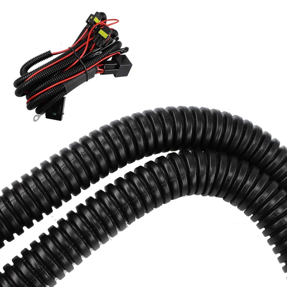 H11 H8 881 880 Relay Wiring Harness HID Conversion Kit Add-On Fog Lights DRL/...