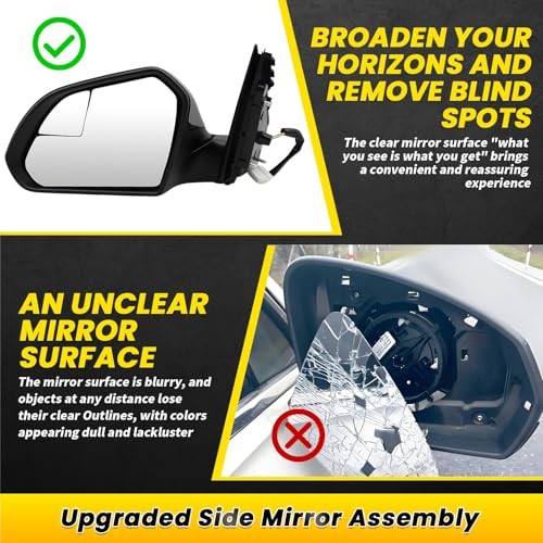 Driver Side Mirror Assembly Compatible with Sonata 2015 2016 2017 2018 Left