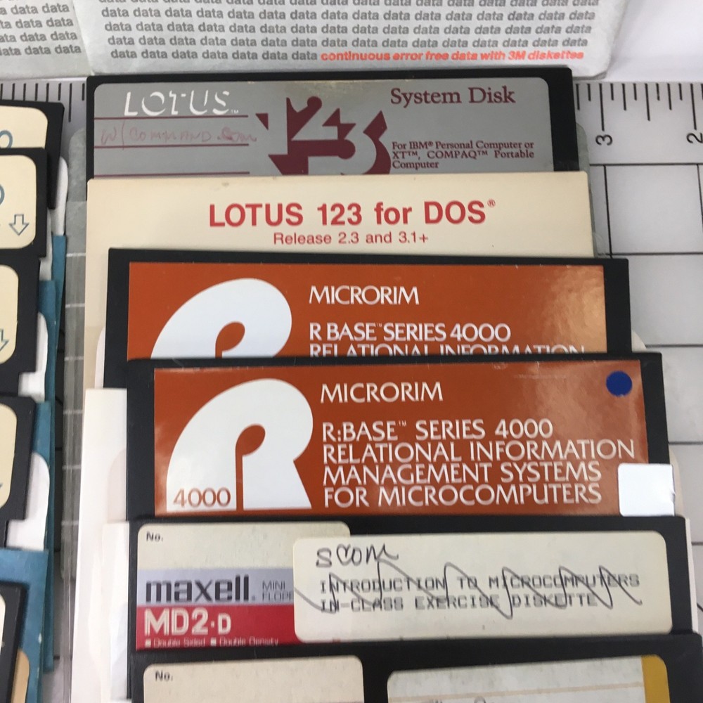 5.25" floppy disk lot 35 diskettes Mostly Software Programs Dos Untested