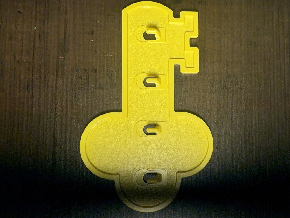 Vintage Tupperware Key Shaped Key Holder Wall Mount - Yellow
