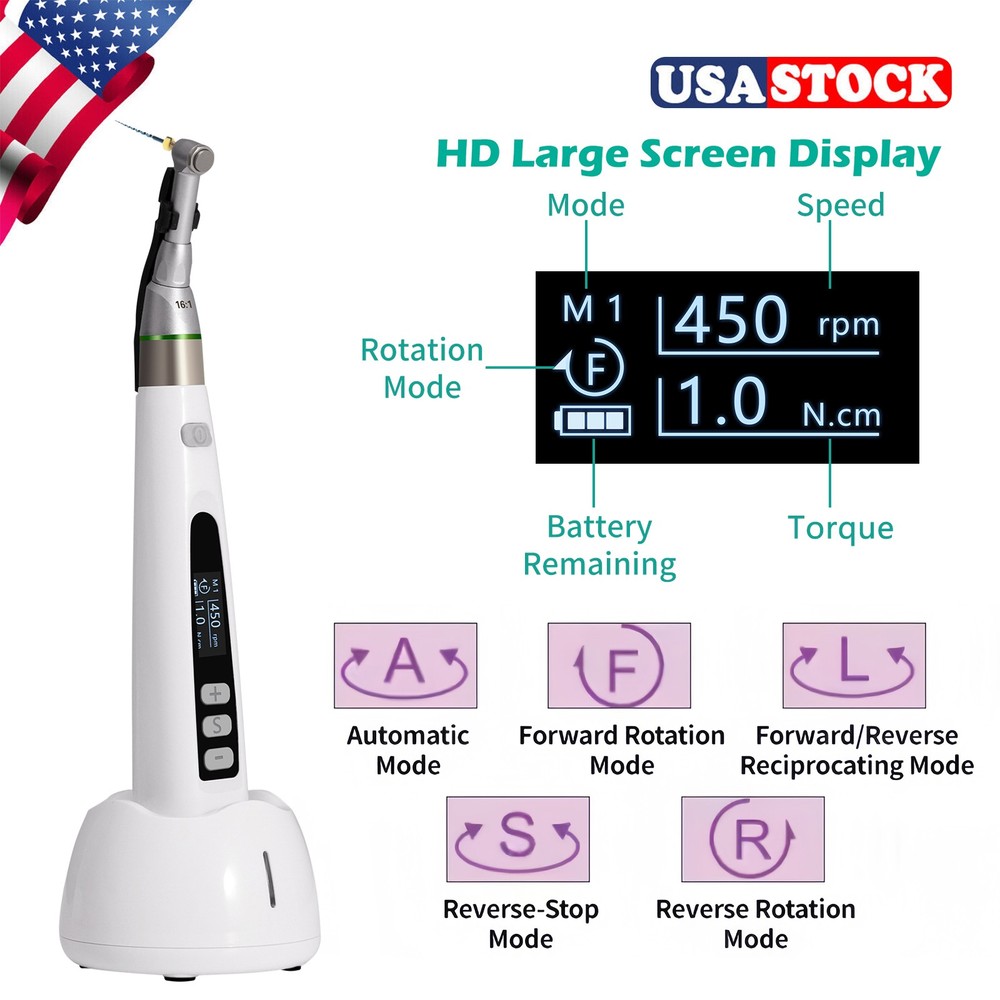 Wireless Endo Motor Handpiece LCD Display Auto Reverse Portable