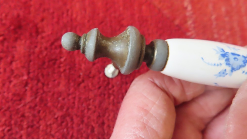 Floral print porcelain Drawer Pull drawer handle