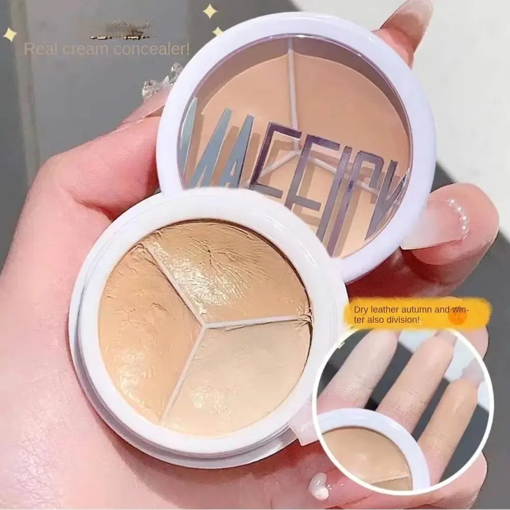 3-Color Concealer Palette Professional Corrector Makeup Kit Covers Dark Circles