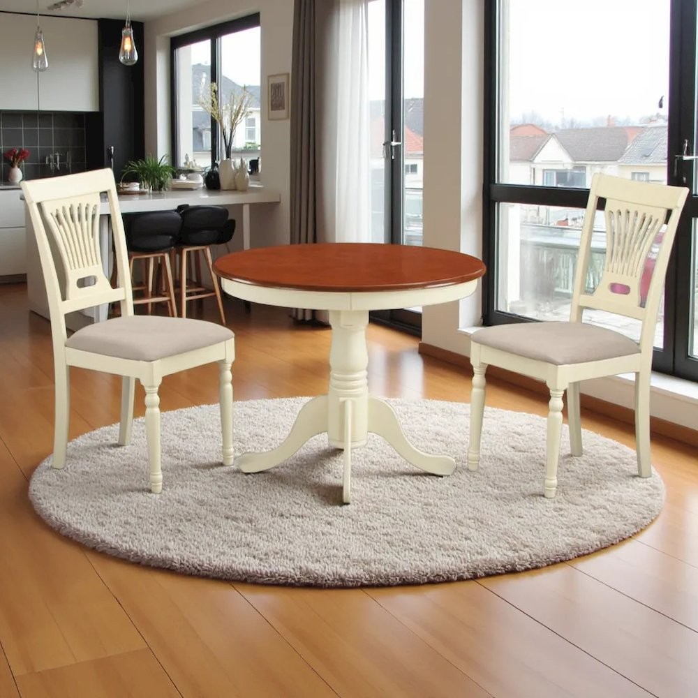 Elegant 3-Piece Dining Table Set – High Top Table & Chairs, White