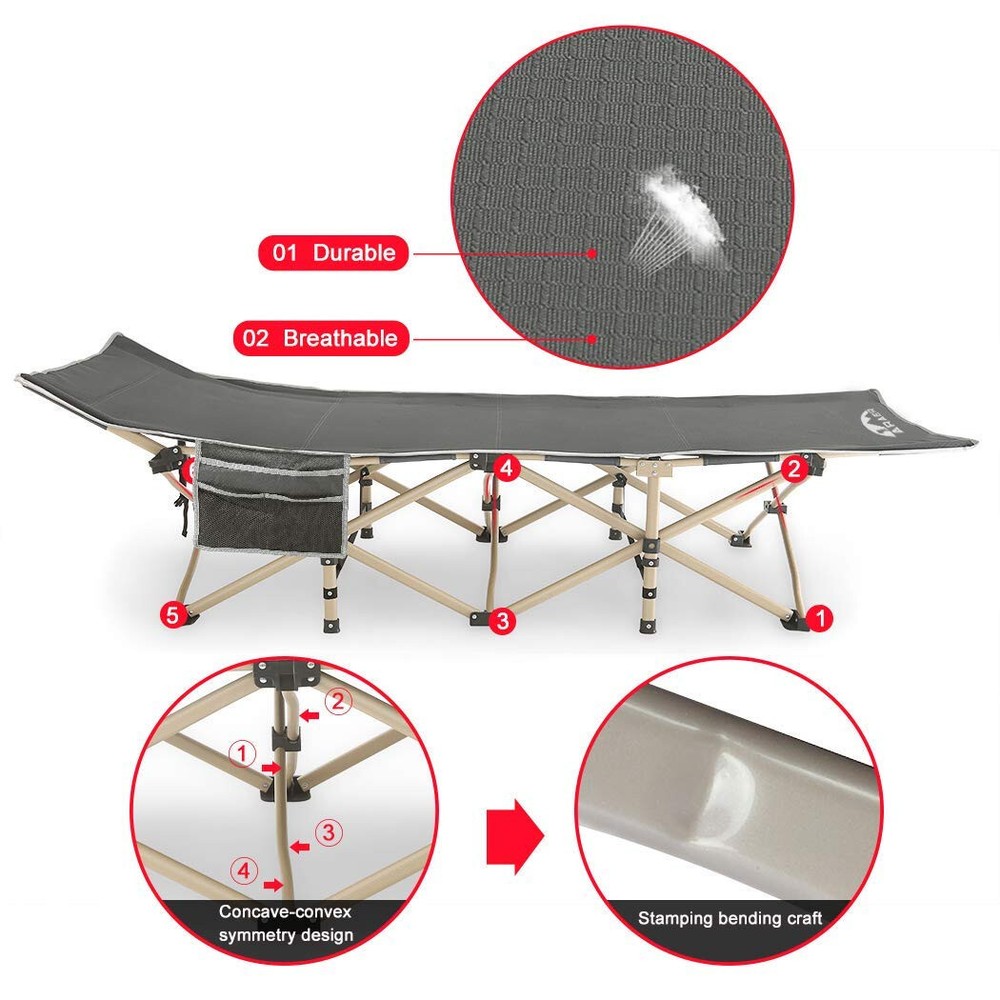 ARAER Camping Cot, 450LBS(Max Load), Portable Folding