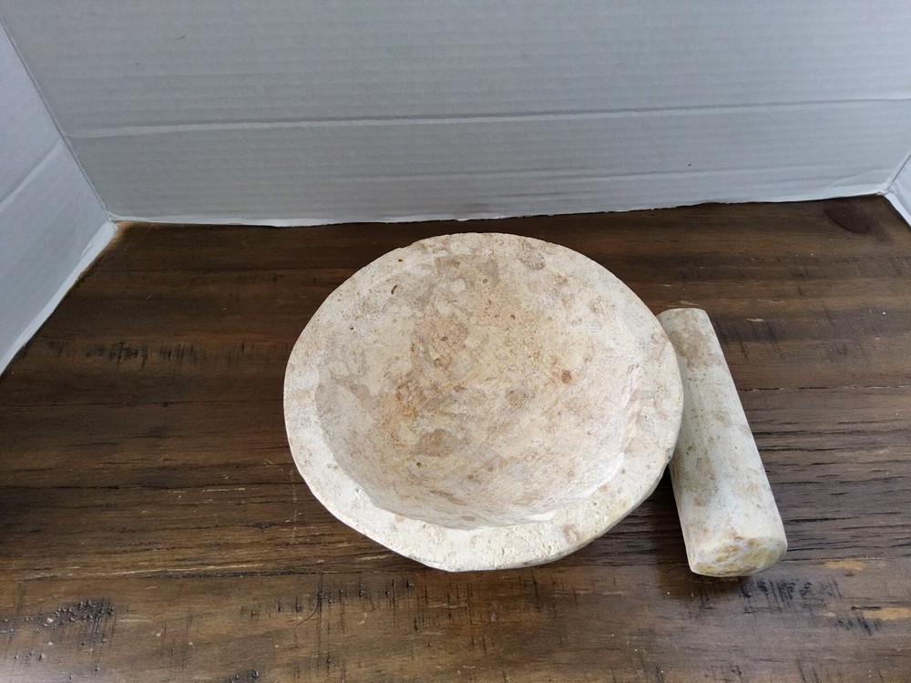 Hand Carved Vintage Stone Mortar & Pestle