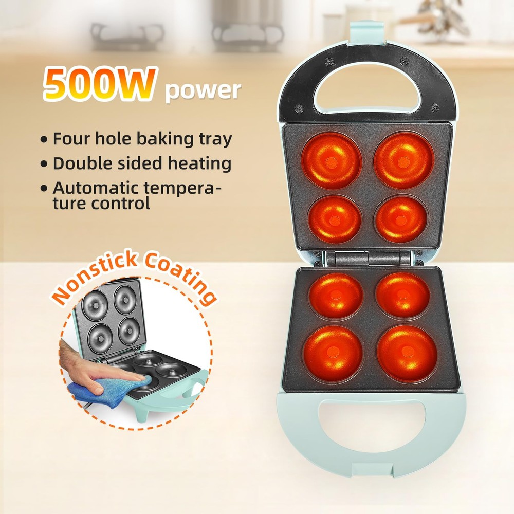 Mini Donut Maker for Make 4 Doughnuts