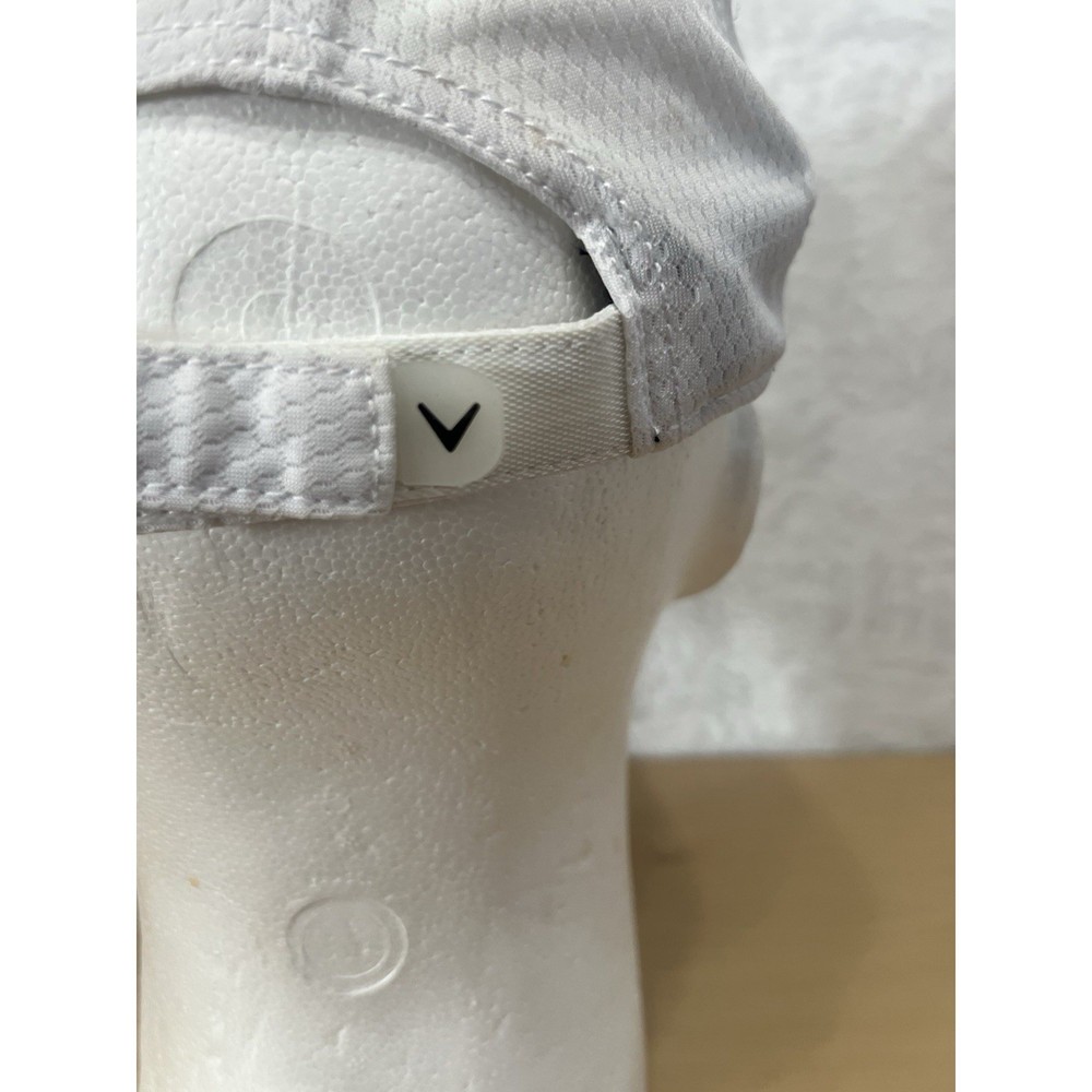 Callaway White Performance Golf Hat Adjustable Mesh Cap Black Logo