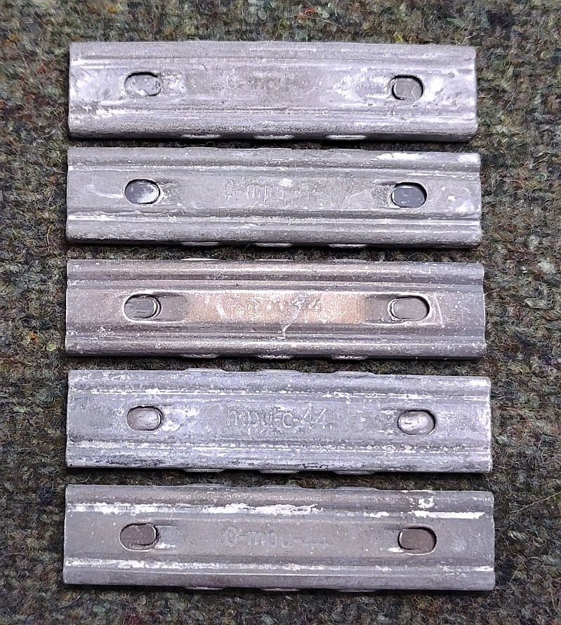Scarce WWII German 1944 Dated (C-mpu-44) K98 Mauser Stripper Clips, Lot of 5