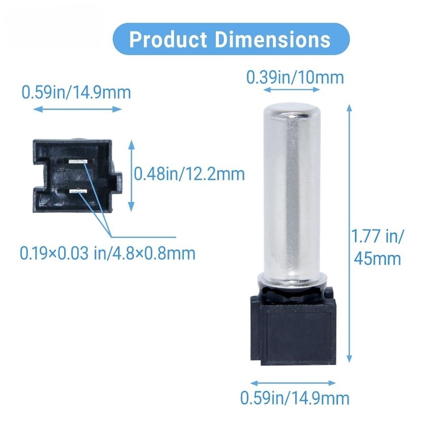 Temperature Sensor with Screw Installation for Washers Black Plastic Shell