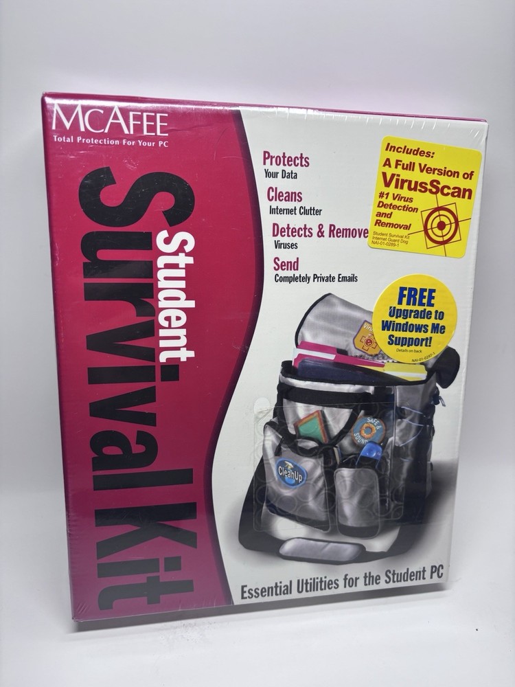 McAfee Student Survival Kit Software Y2k Sealed  Never Opened