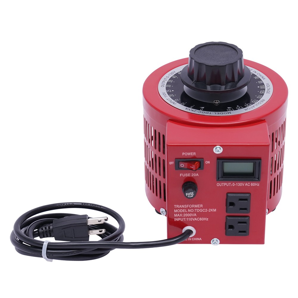 AC Variac Transformer Variable Red Voltage Regulator Metered 2000VA 20Amp 0-130V