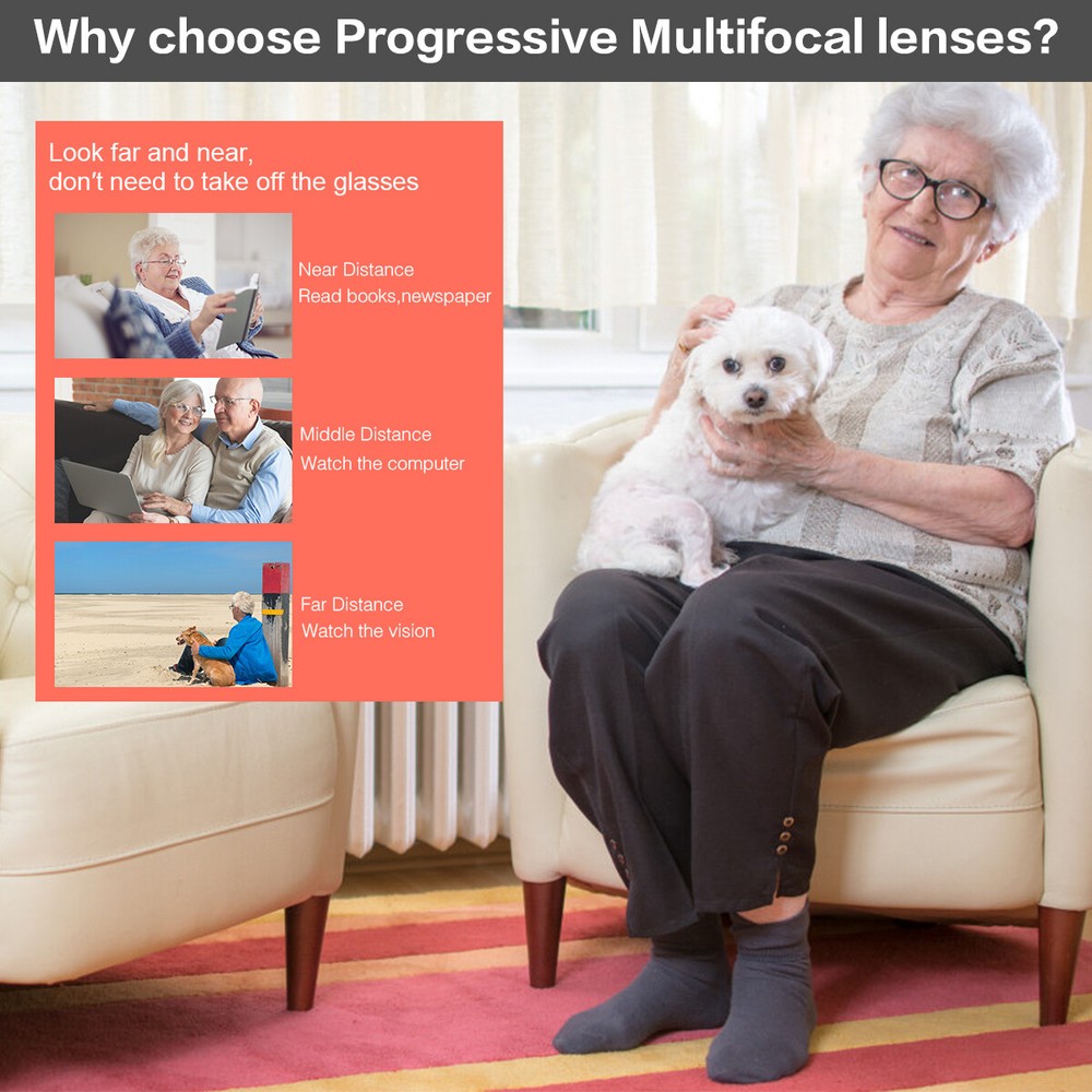 Reading Glasses Progressive Multifocus Blue Light Blocking Presbyopia Readers