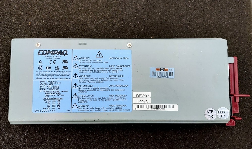 Compaq DD-6231-2 Power Supply