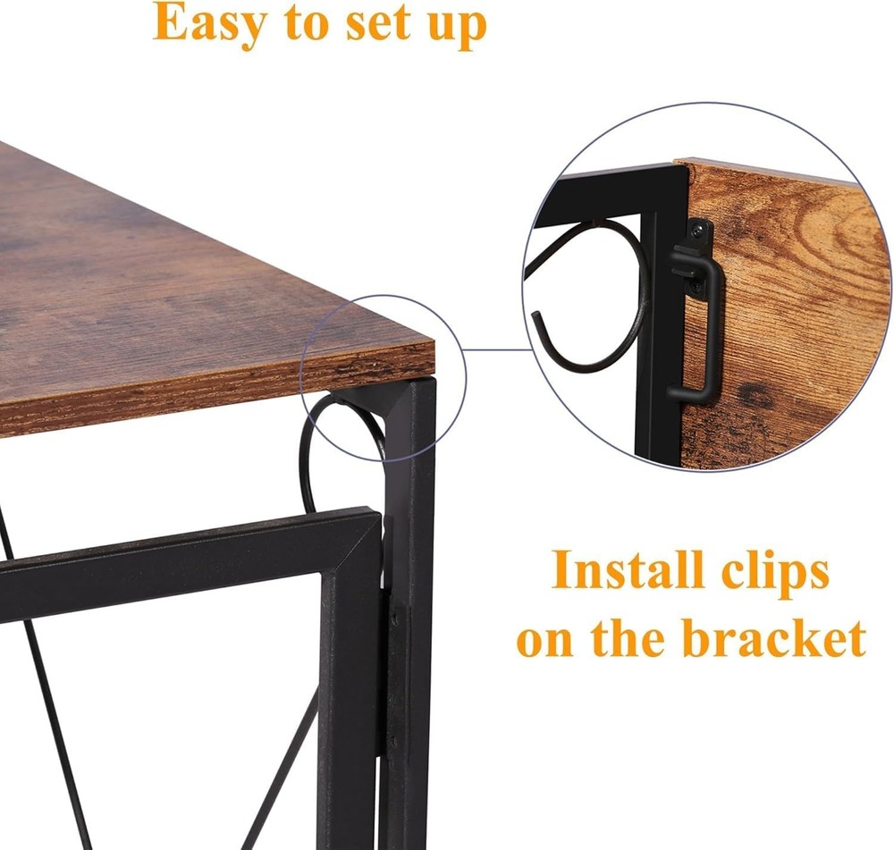 39 Inch Folding Desk Home Office Writing Computer Desk Study Table Brown