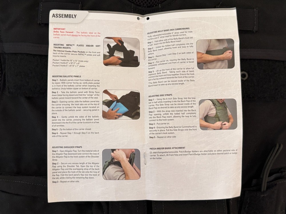 SECOND CHANCE Standard Fix Pocket Tactical Armor Carrier Side Open Small Black