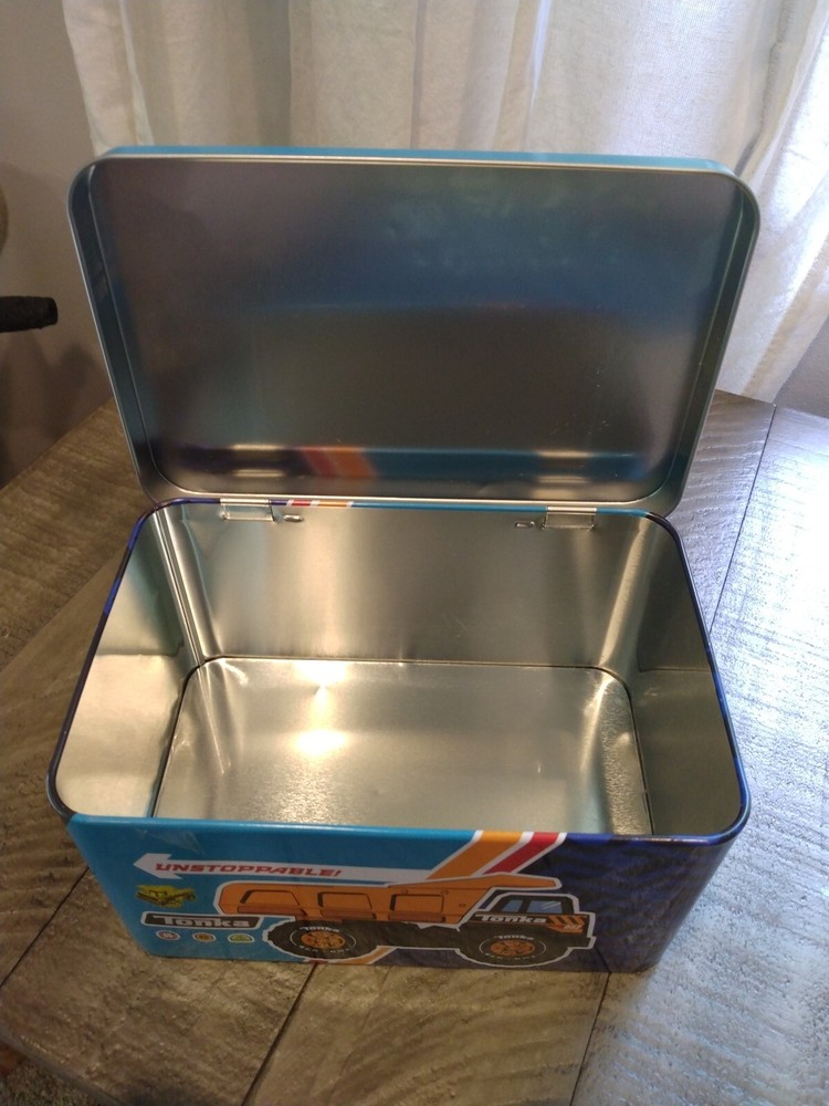 Tonka Mighty Mover Unstoppable Metal Tin Case Box, Empty
