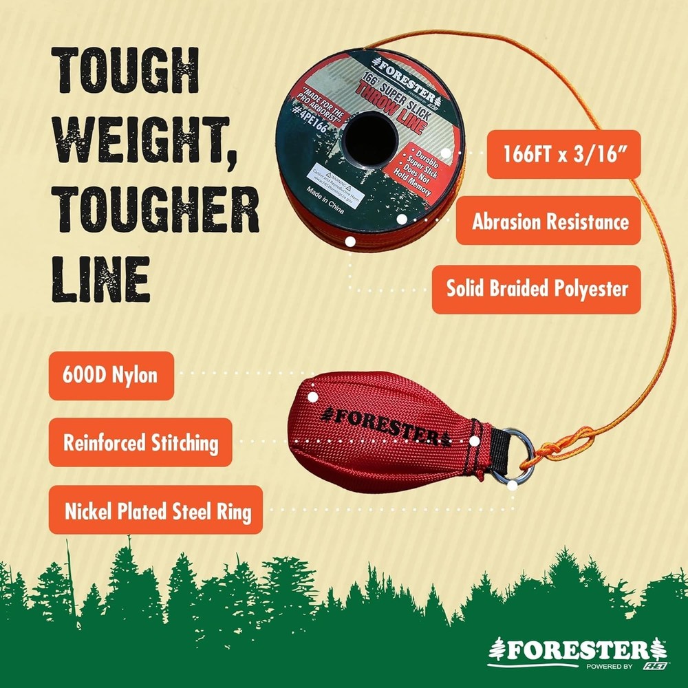 Arborist Throw Line Kit | 166ft Slick Polyester Rope