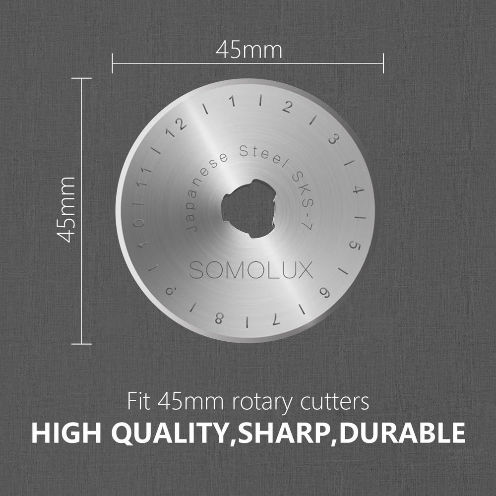 Professional Quality 6-Pack Rotary Cutter Blades - 45mm,