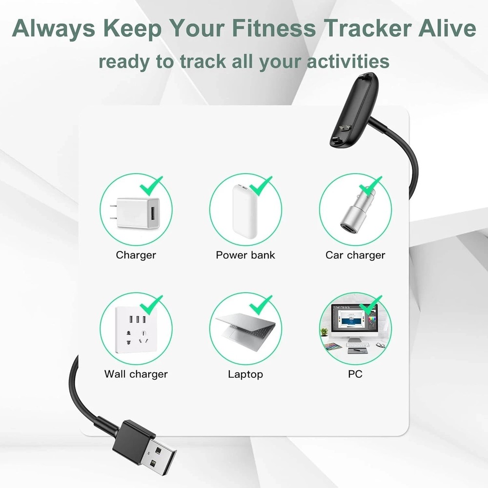Fitbit Inspire 3 Charger Cable 2 Pack 3.3Ft