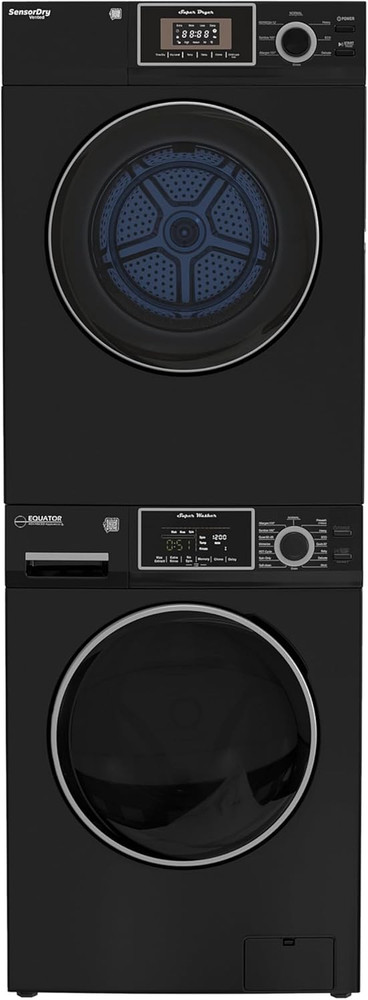 COMPACT STACKABLE LAUNDRY Washer EW 822 1.57Cf + Dryer ED 866 3.1Cf 110V (Black)