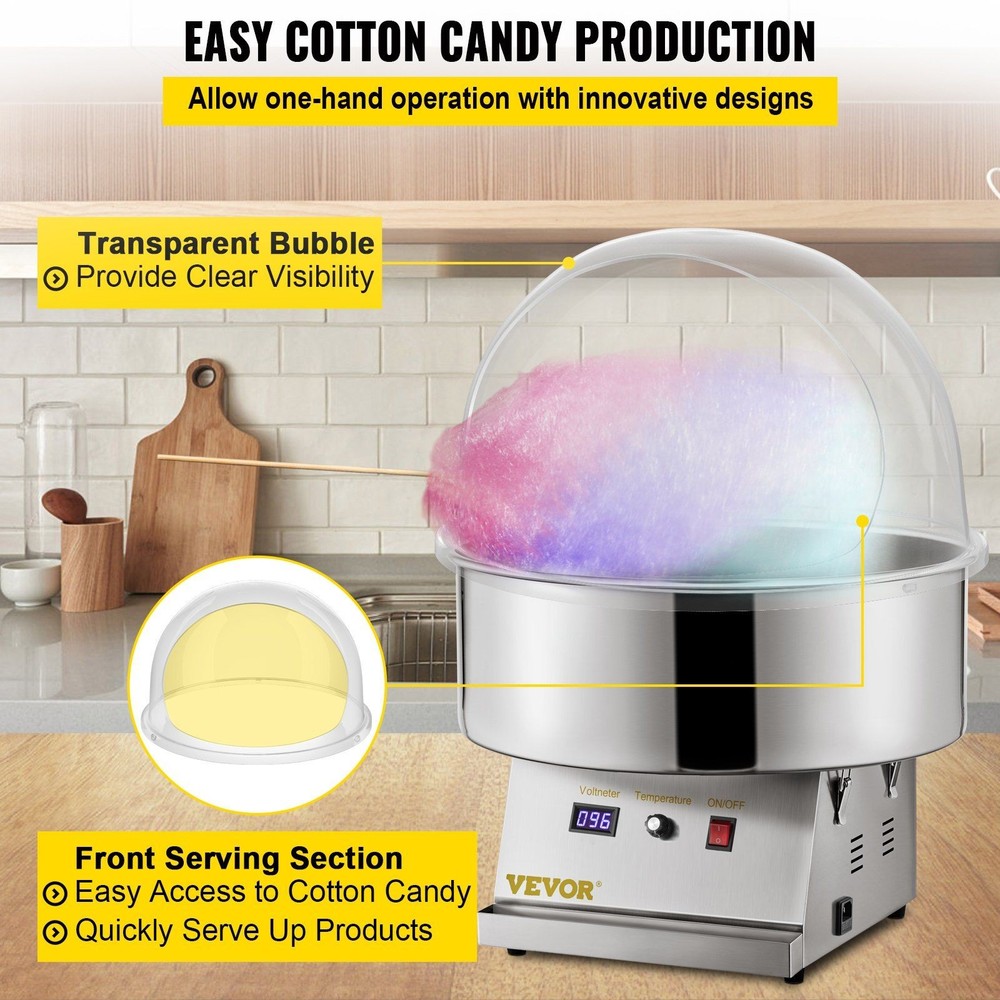 Durable 20.5in Transparent Bubble Shield for Sugar Cone Machine