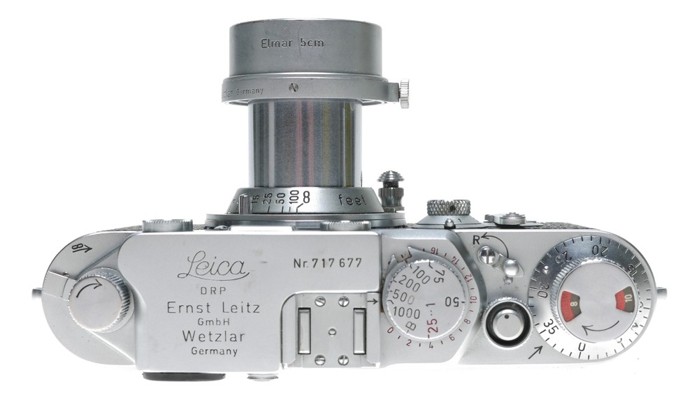 Leica IIIf camera Red Scale Elmar 3.5/50mm self timer boxed