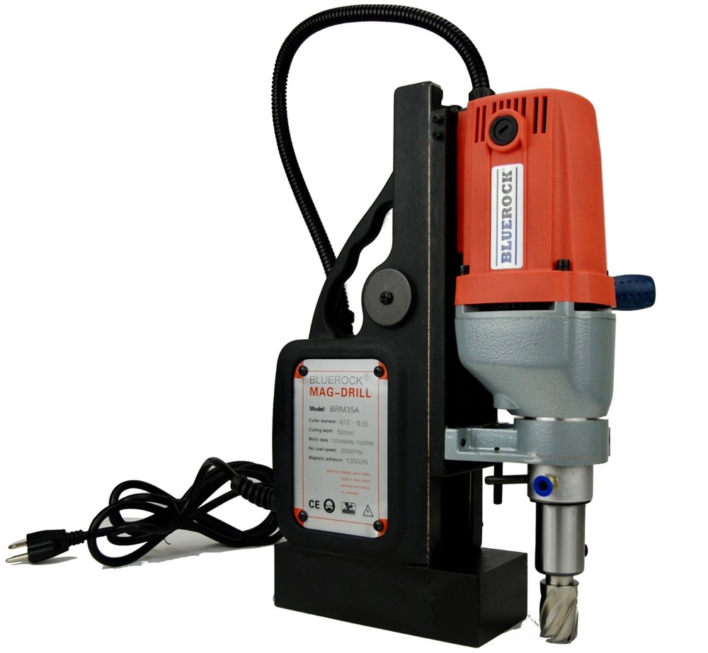 BLUEROCK ® Tools BRM-35A Magnetic Drill Press- Mag Drill Typhoon Red Color