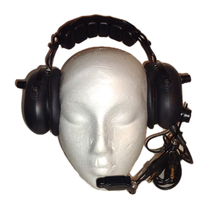 SoftComm Black Aviation Headset  Microphone