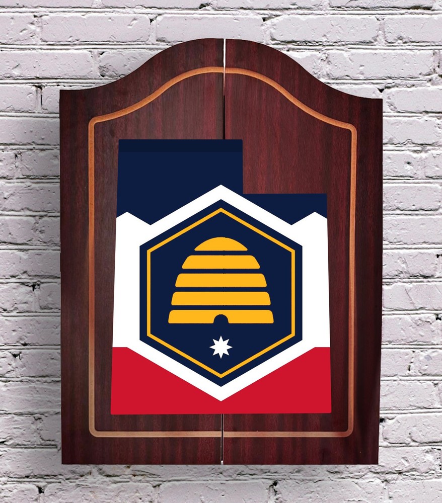 Utah Personalized Complete Dart Board Cabinet