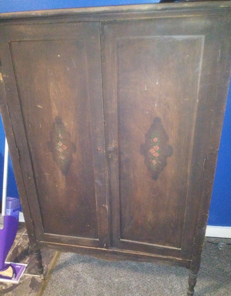 Late 1940 Wardrobe With Wooden Wheels