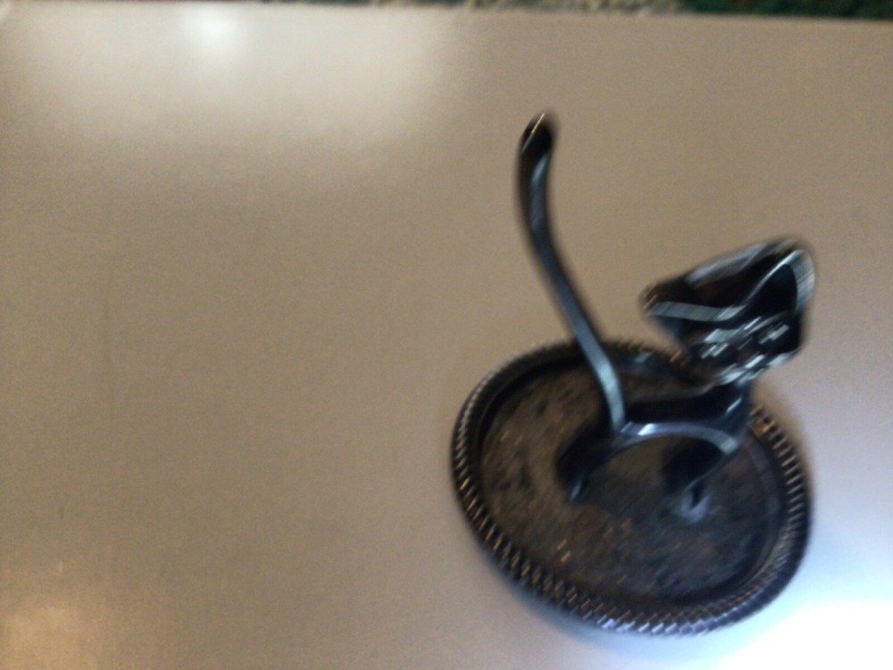 crystal and silver plate by leonard cat figurine