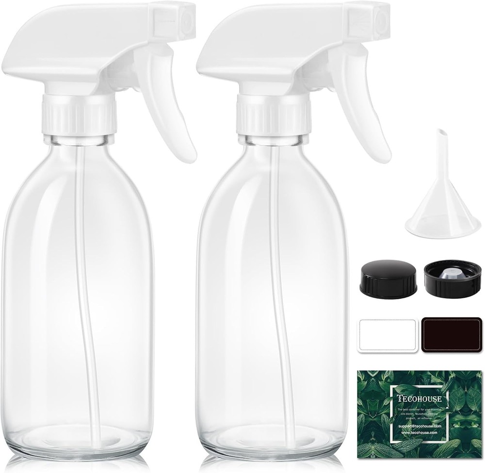 Glass Spray Bottle, Clear Small Empty Refillable Sprayer