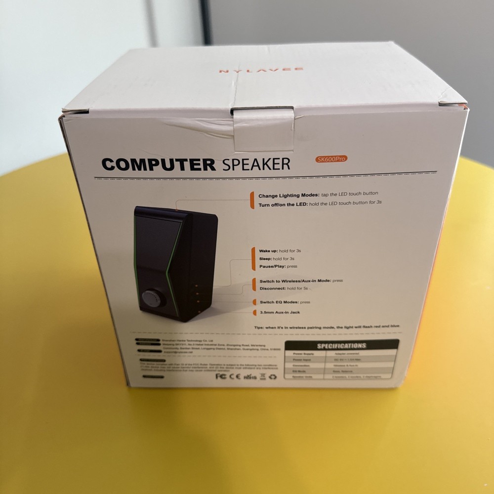 Computer Speakers Bluetooth 5.0 Hi-Fi 4 Dynamic Lighting Modes