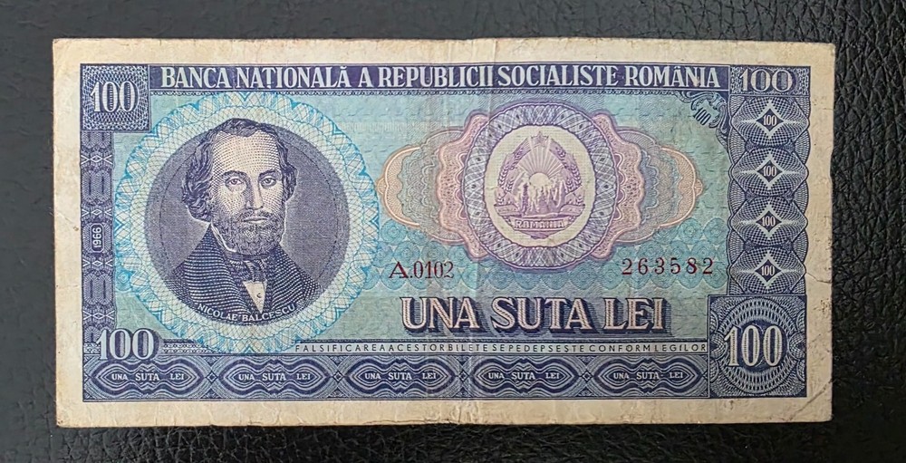 ROMANIA 100 LEI 1966 VF