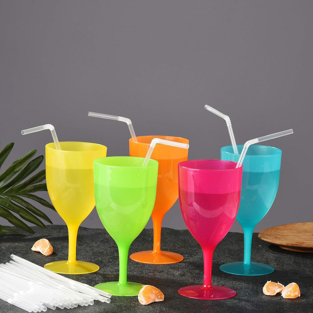 100-Pack Clear Flexible Drinking Straws, Plastic Disposable Bendy Straws - 7.75"