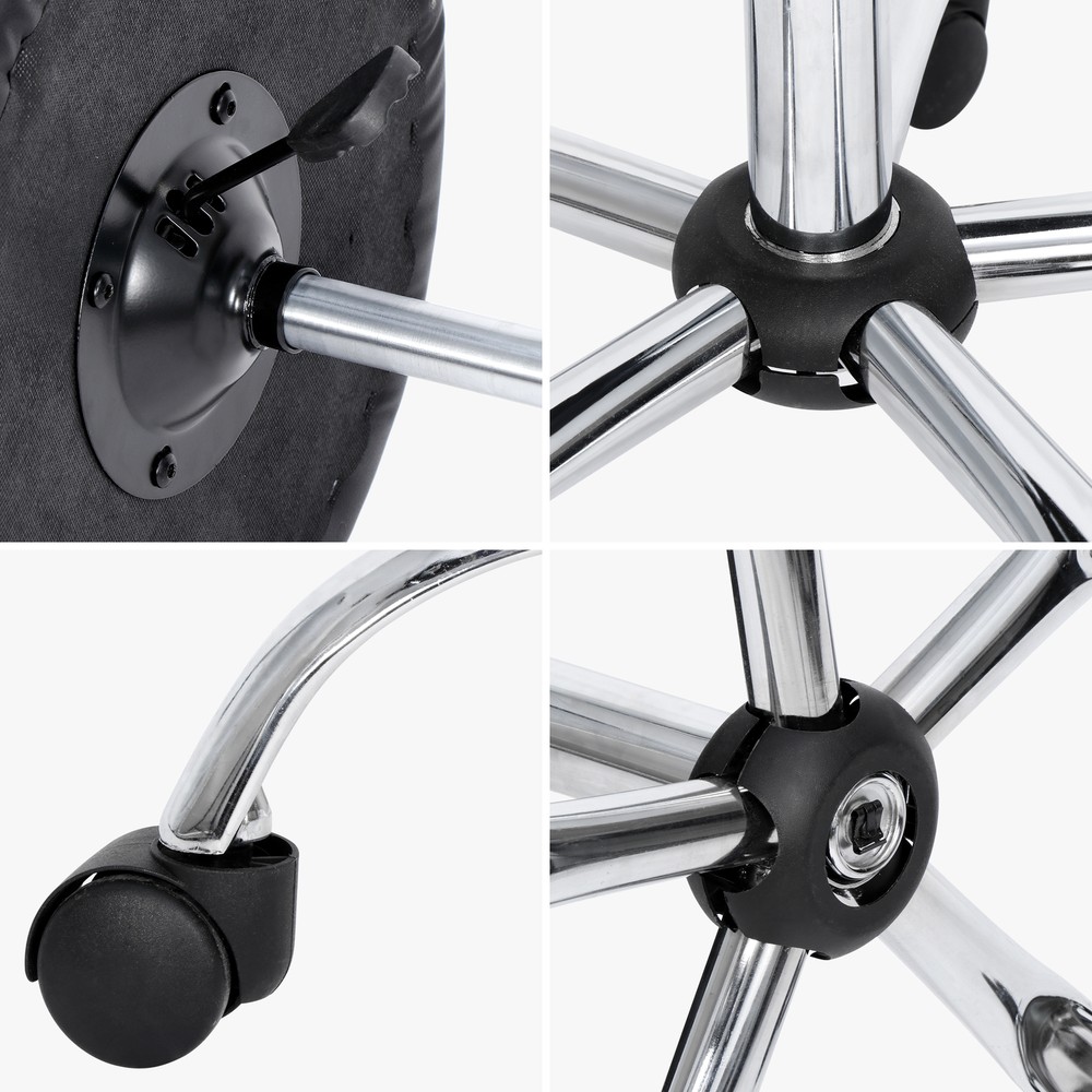 Cushioned Adjustable Rolling Stool and Wheels for Office Desk Home Kitchen