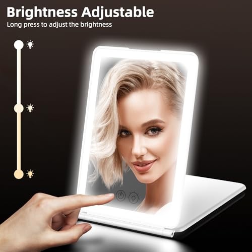 Makeup Mirror,1X&3X Magnifying Lighted Vanity Mirror with 3 Color Setting