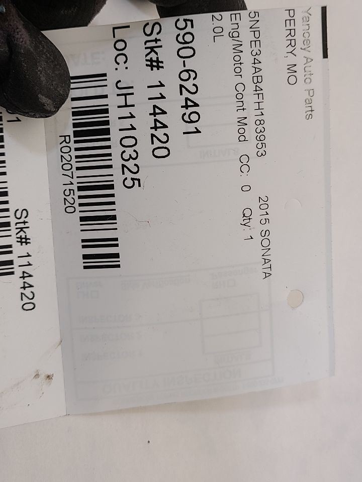 2015 - 2017 HYUNDAI SONATA Engine ECM Electronic Control Module 2.0L VIN B Turbo