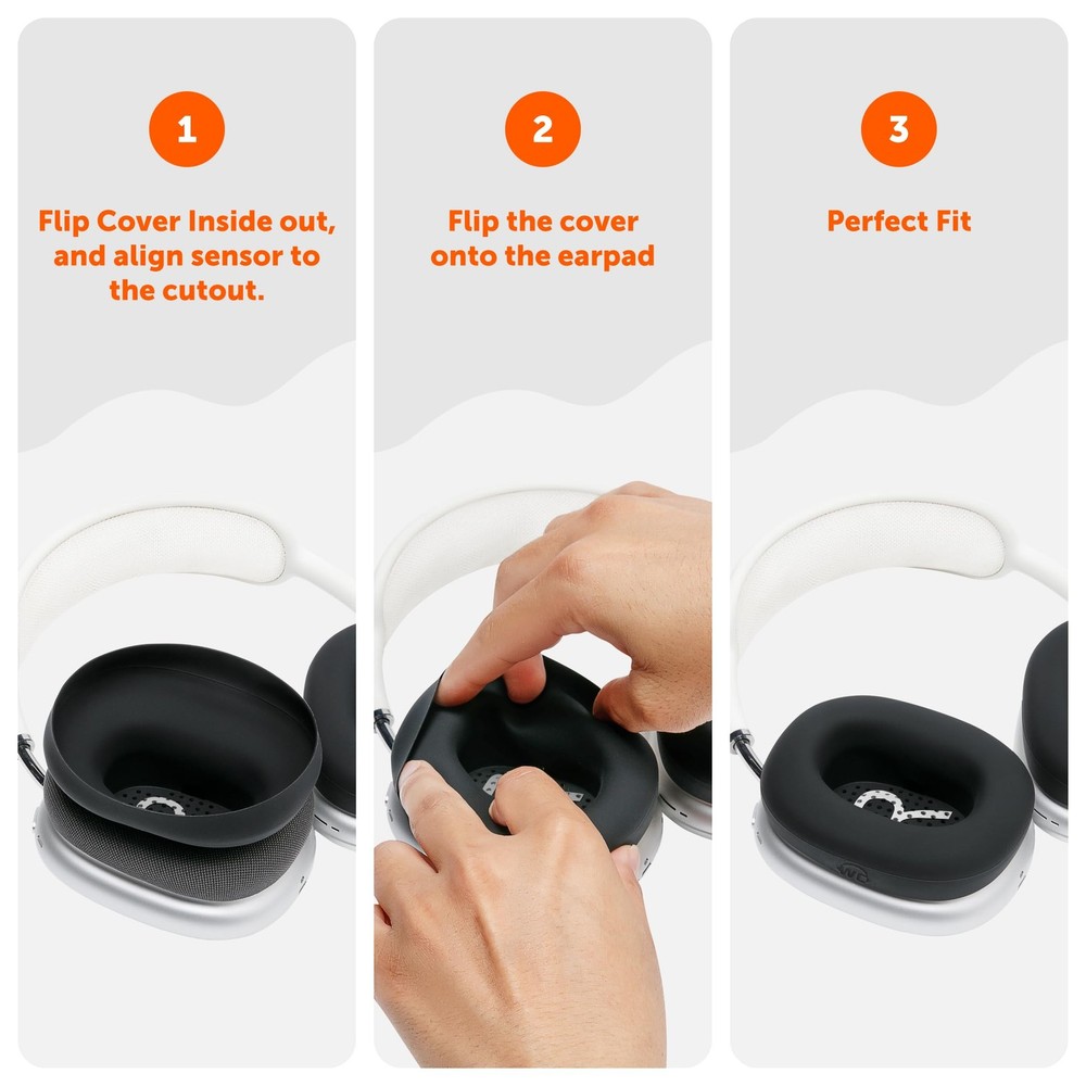 WC SweatZ Max – Patented Protective Earpad Covers Compatible with Black