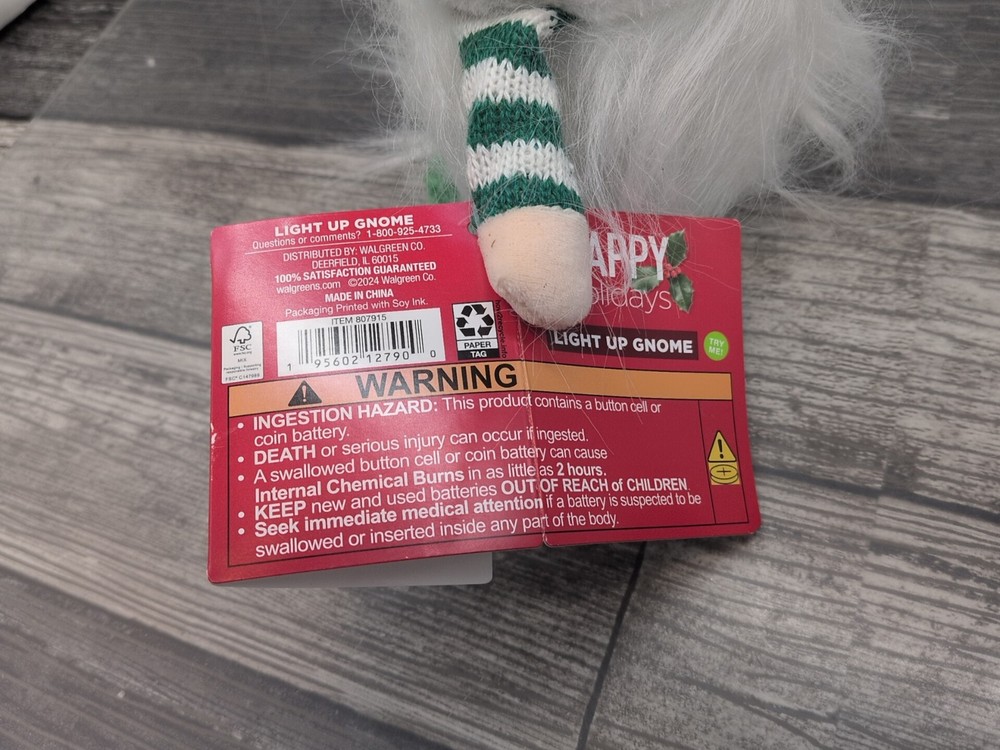 Sparkly Sequin Green Light Up Gnome [72]