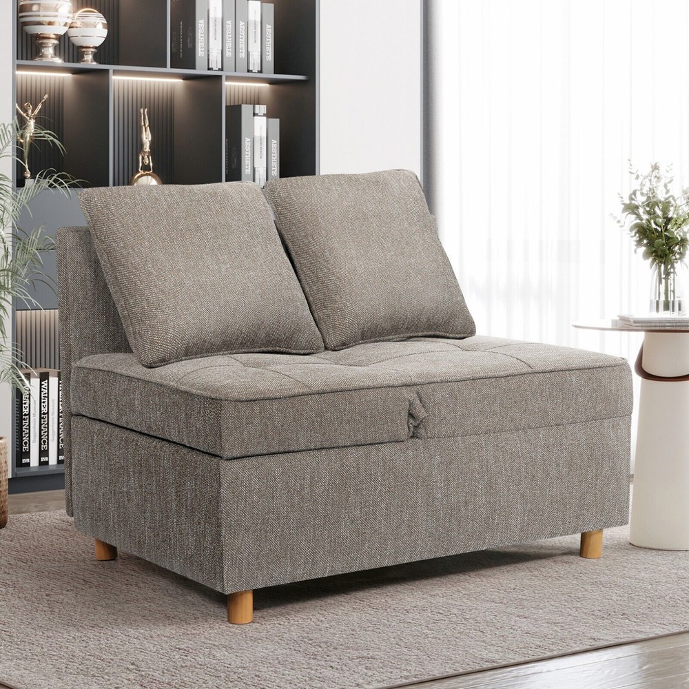 4-in-1 Folding Ottoman Sofa Bed, Convertible Chair Multi-Function Sleeper Sofa:】