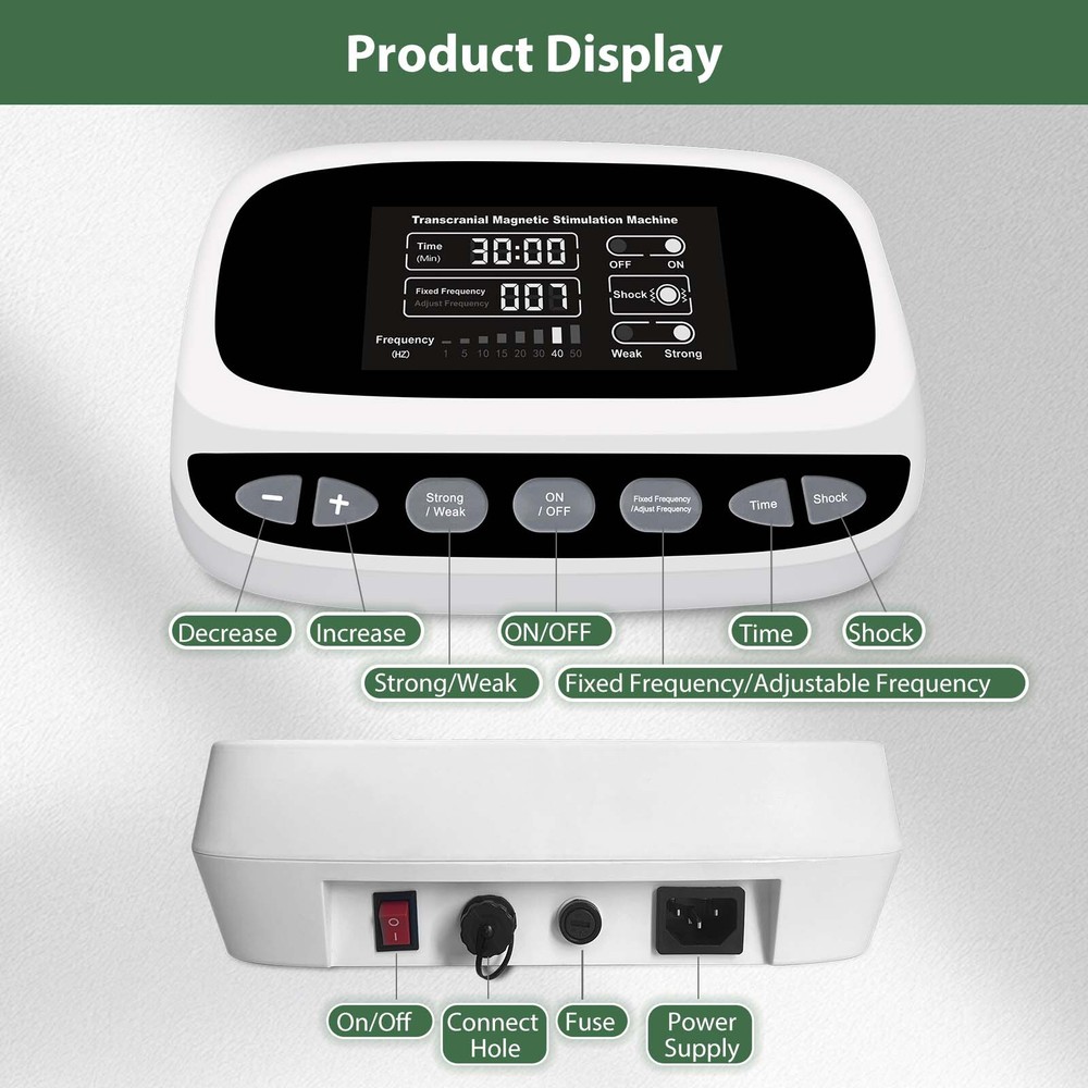 TMS Brain Stimulation Device with 50Hz Peak Frequency for Bipolar Panic Support