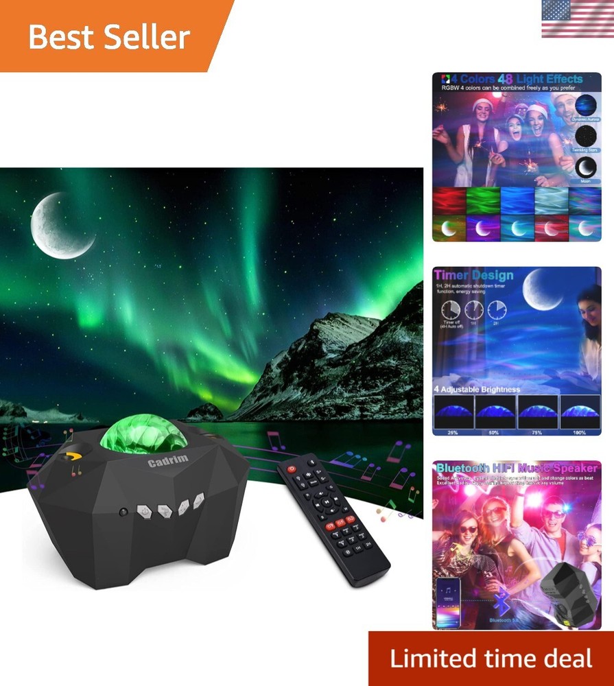 Multi-Color Galaxy Projector with Bluetooth - Dreamlike Night Light for Parties