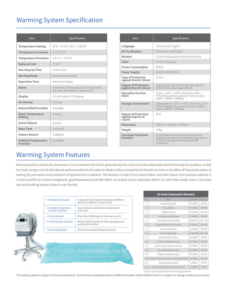 Air Warming System with Reusable Electric Thermal Blanket