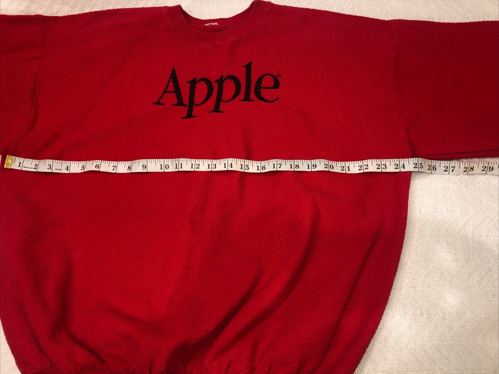 Vintage 80s Red Apple Computer Long Sleeve Shirt